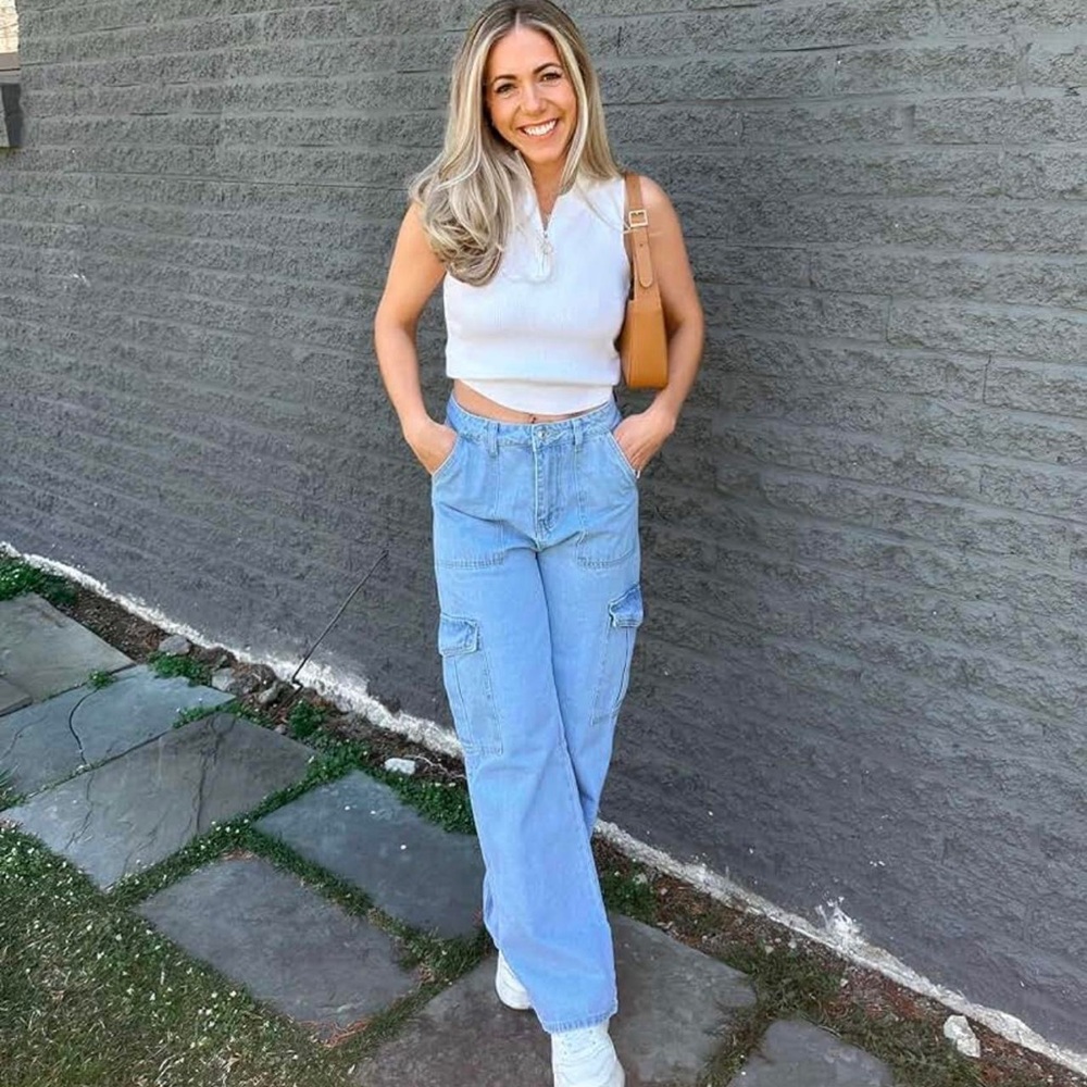 Cargo Jeans never worn size S light wash